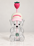 Strawberry Bear Tumbler with Pink Cap & Straw