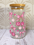 Pink Bow Can Glass – 16 oz