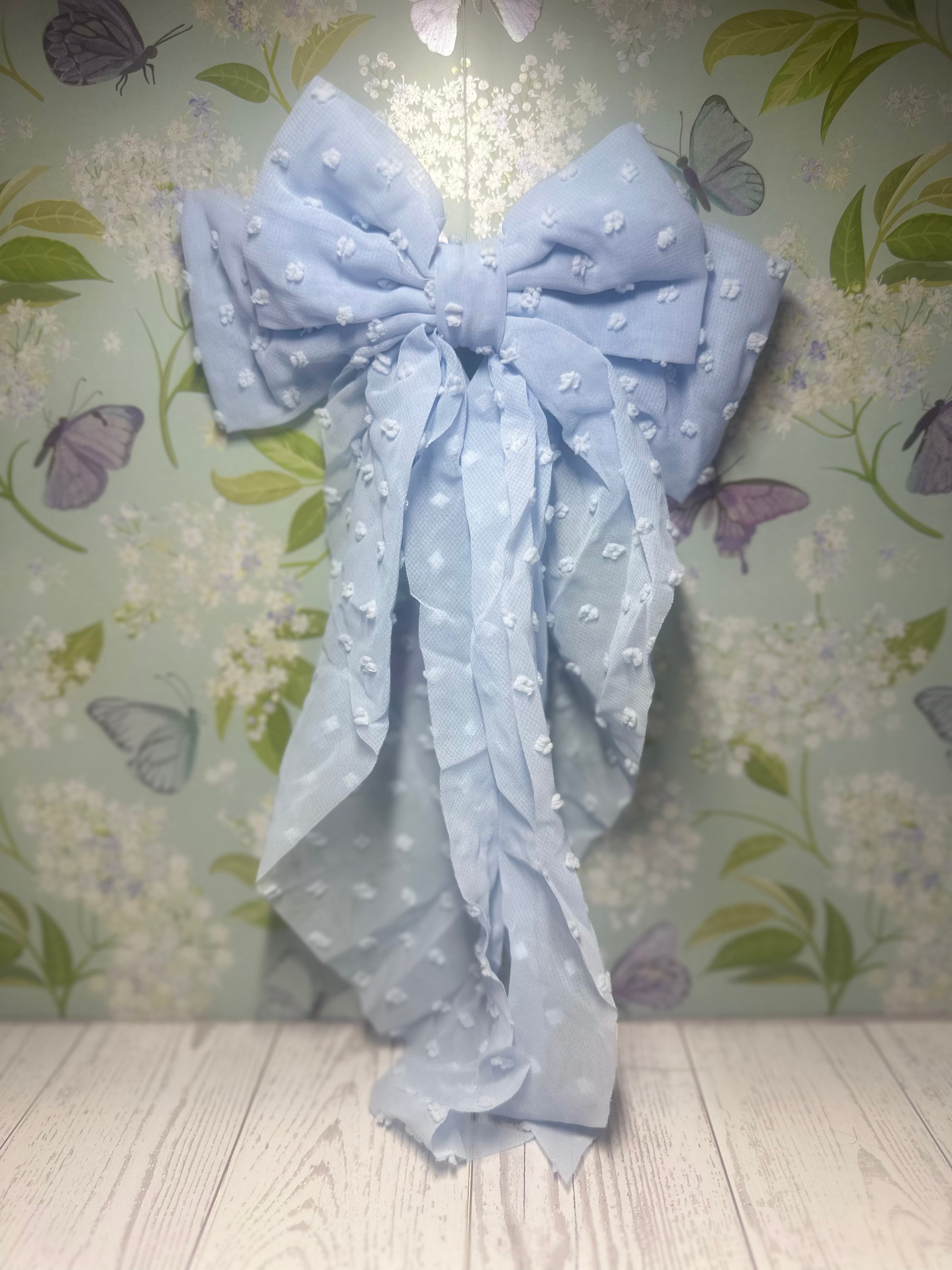 MOÑO PARA EL CABELL0 CELESTE